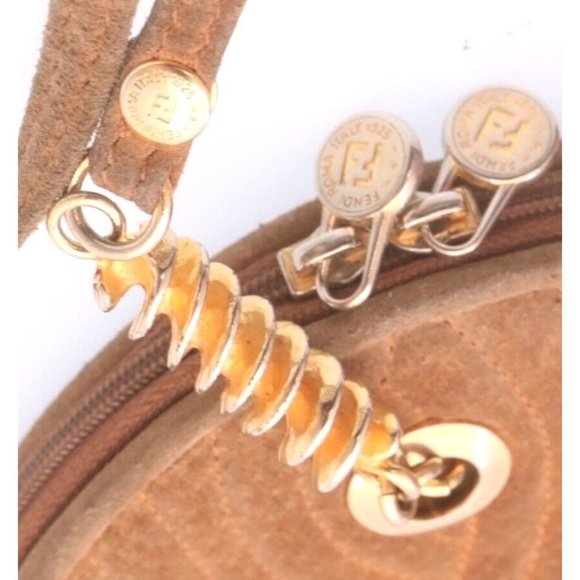 RARE Fendi Caramel Quilted Suede 2-way Purse with a 'Pasta' or 'Noodle' Design - Picture 5 of 14